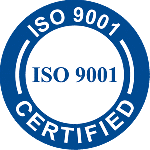 ISO 9001 certified quality management system logo